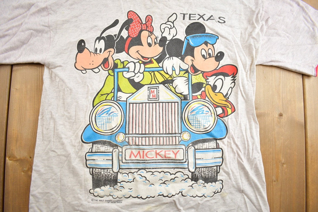 Vintage 1980s Disney Mickey Mouse Crew Texas Graphic T-Shirt Made In USA