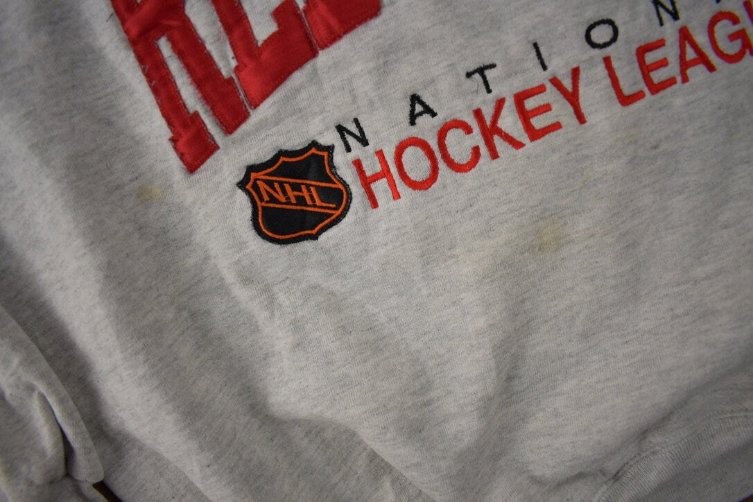 Vintage 1990s Detroit Red Wings NHL Embroidered Crewneck Sweatshirt