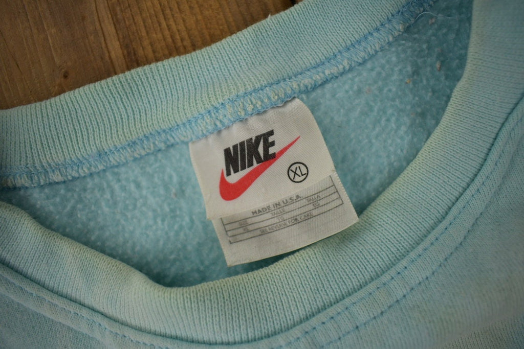 Vintage 1990s Nike Embroidered Mini Swoosh Tie Dye Crewneck Sweatshirt Made in USA