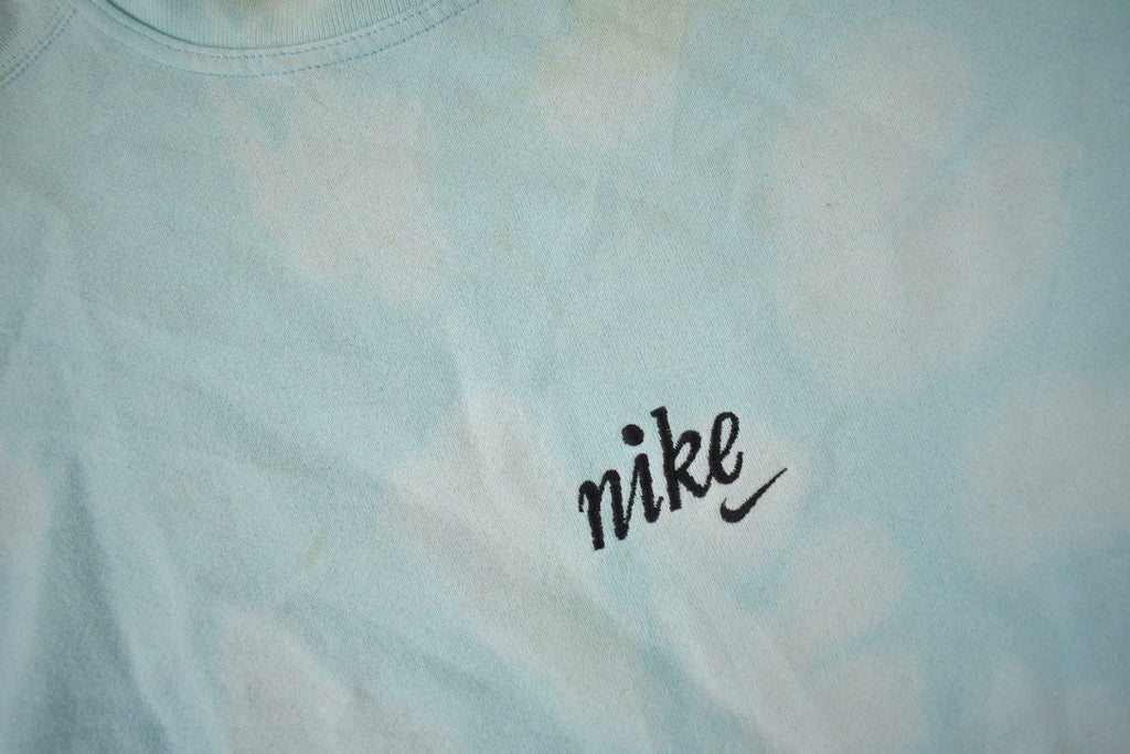 Vintage 1990s Nike Embroidered Mini Swoosh Tie Dye Crewneck Sweatshirt Made in USA