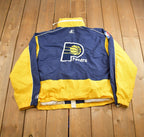 Vintage 1990s Indiana Pacers NBA Basketball Embroidered Windbreaker Made In USA