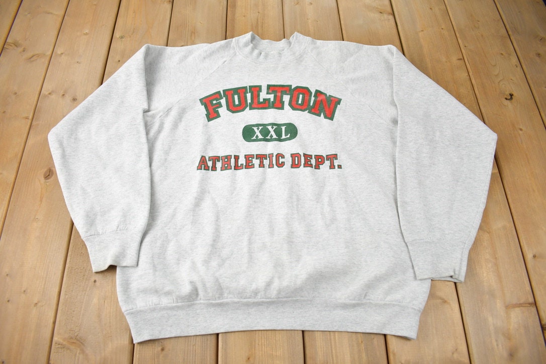 Vintage 1990s Fulton Athletic Dept Crewneck Sweatshirt Made In USA