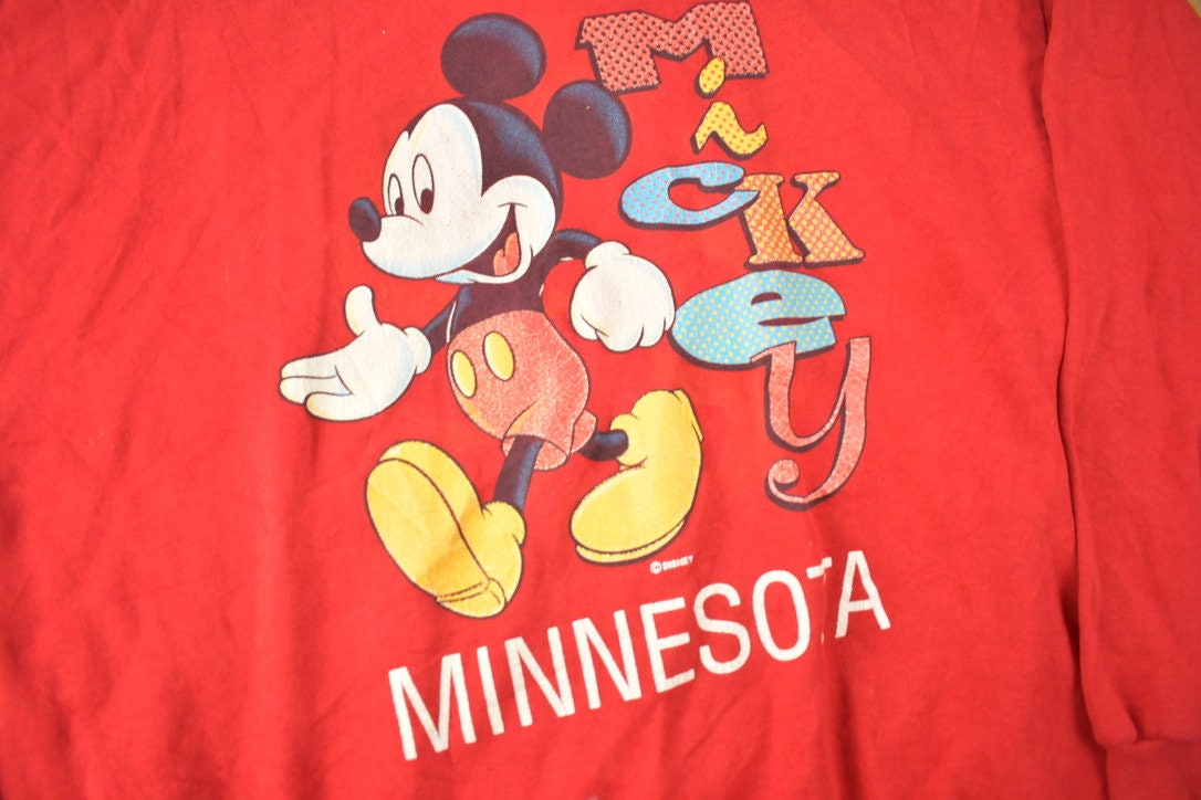 Vintage 1990s Mickey Mouse Minnesota Disney Crewneck Made In USA