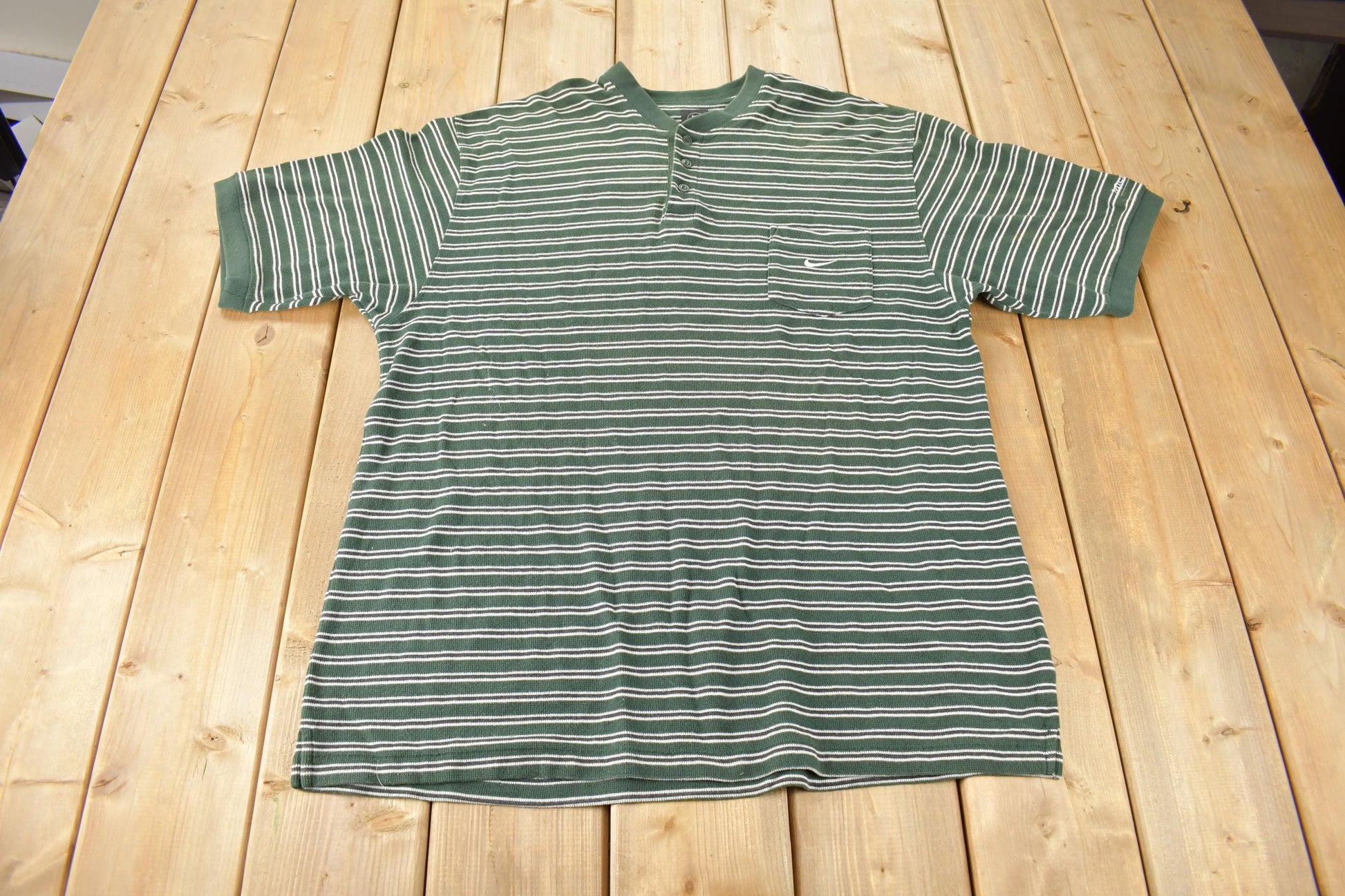 Vintage Y2K Nike Michael Jordan Golf Striped Henley T-Shirt Size XL