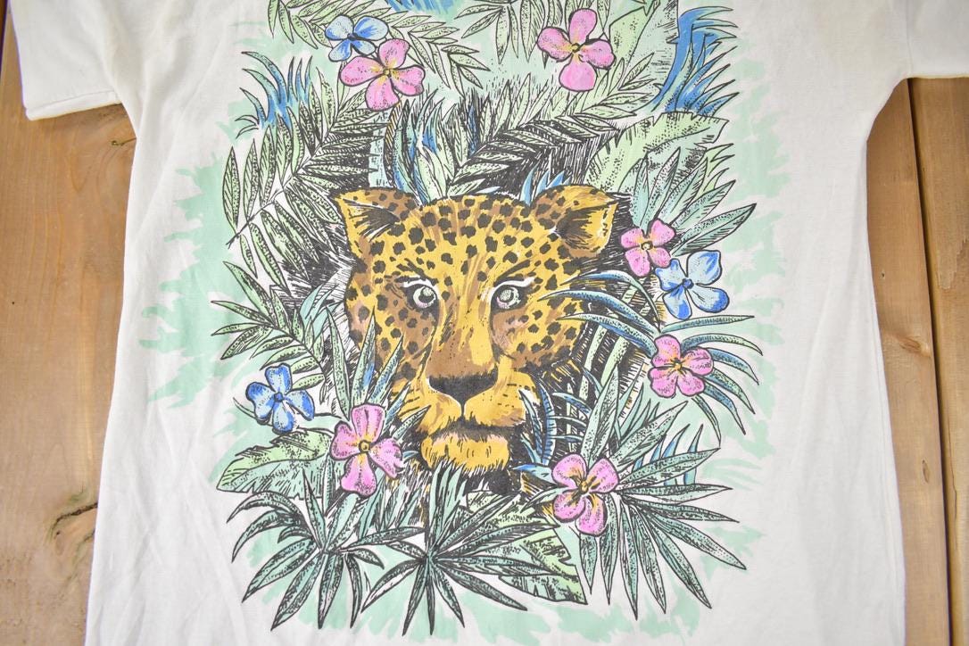 Vintage 1980s Jaguar In Jungle Single Stitch Graphic T-Shirt