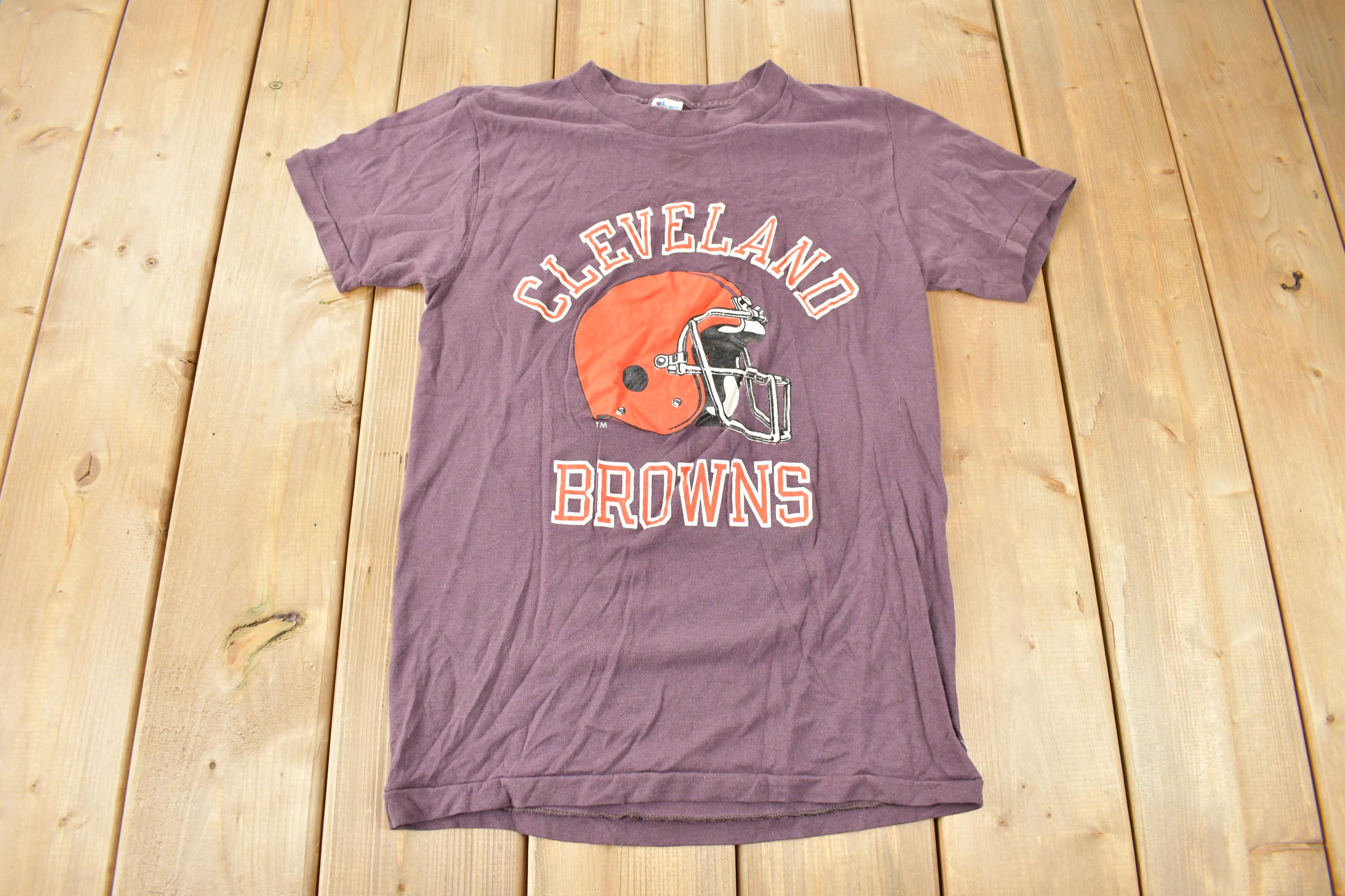 Vintage 1980s Cleveland Browns NFL Champion Sportswear Football Graphic T-Shirt Made In USA
