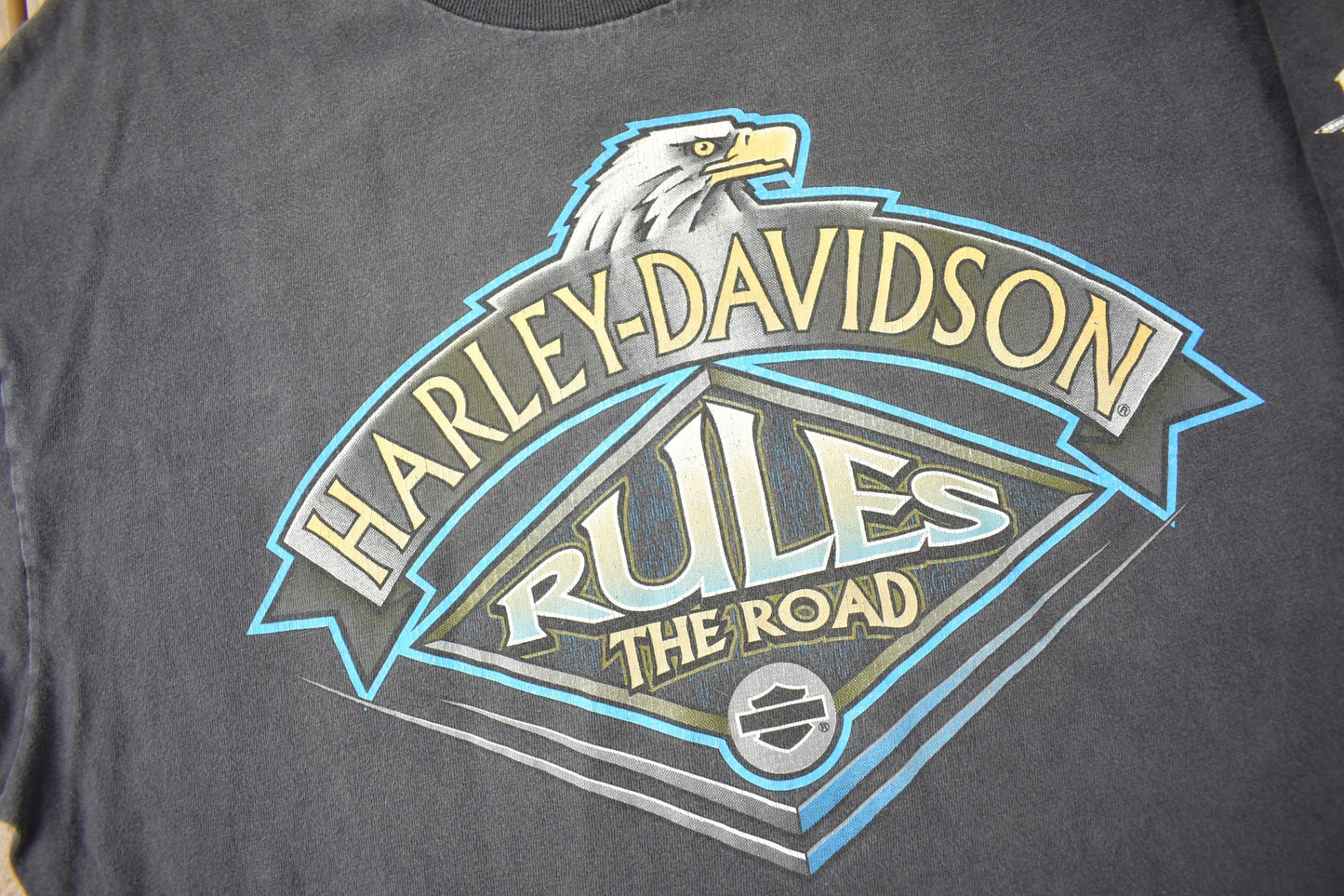 Vintage 1990s Harley Davidson Motorcycles Flagstaff Arizona Single Stitch Graphic T-Shirt Made In USA