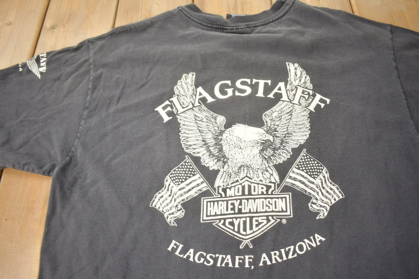 Vintage 1990s Harley Davidson Motorcycles Flagstaff Arizona Single Stitch Graphic T-Shirt Made In USA