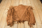 Vintage 1970s Brown Suede Fringe Leather Jacket