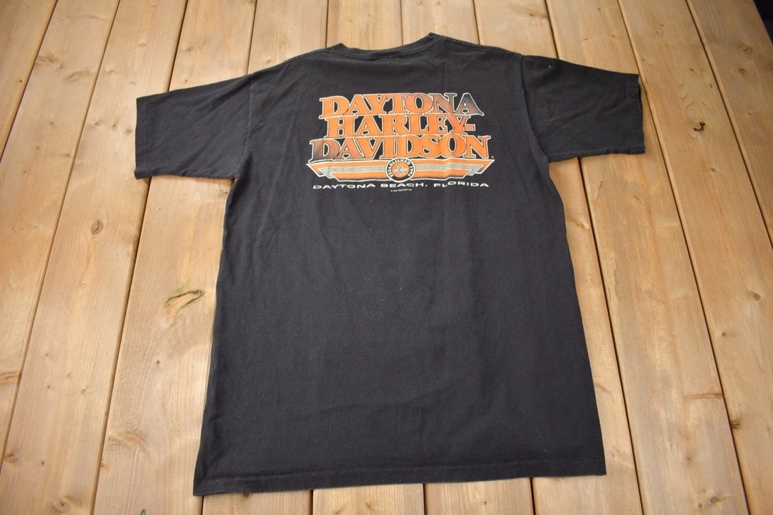 Vintage 1994 Daytona Beach Harley Davidson Motorcycles Single Stitch Graphic T-Shirt Made In USA