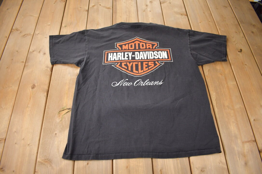 Vintage 1991 Legends Live Where Legends Roam Harley Davidson Motorcycles New Orleans Single Stitch Graphic T-Shirt Made In USA