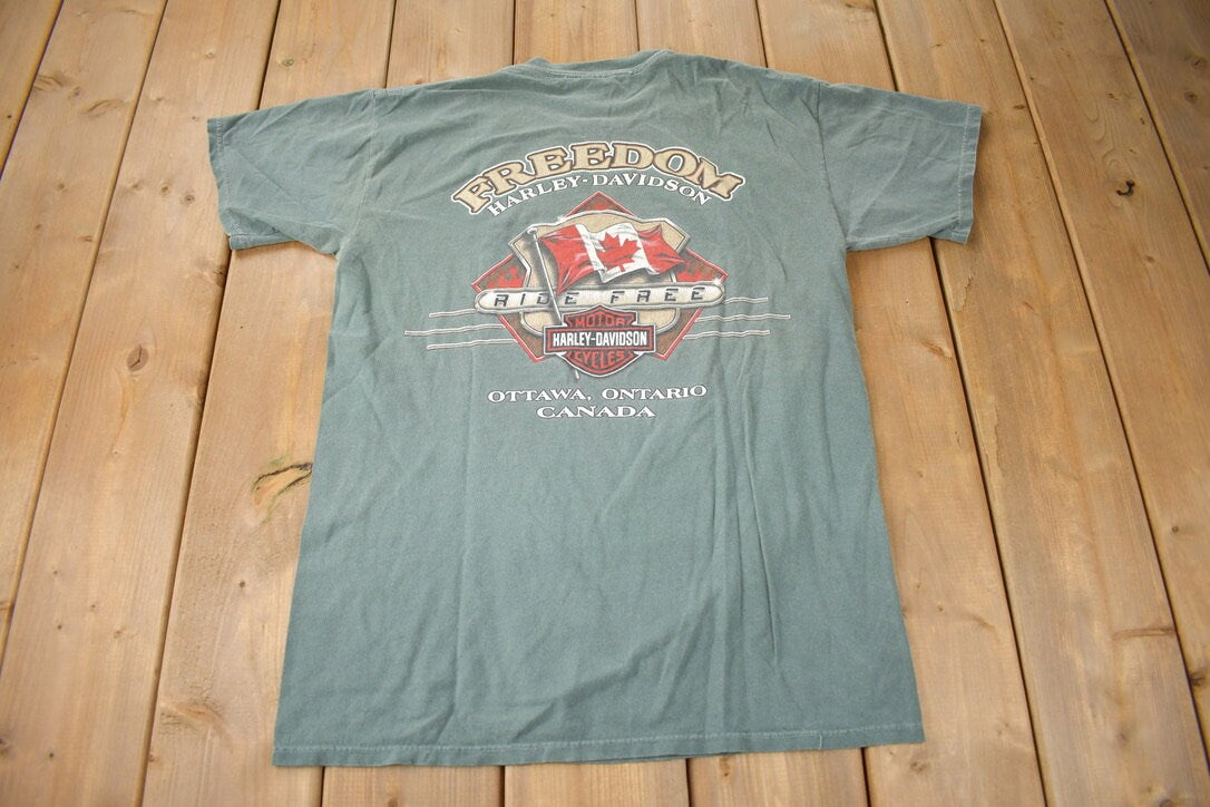 Vintage 2002 Ottawa Ontario Harley Davidson Freedom T-Shirt