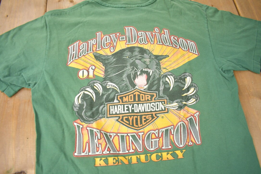 Vintage 1990s Harley Davidson Of Lexington Kentucky Single Stitch Graphic T-Shirt Made In USA