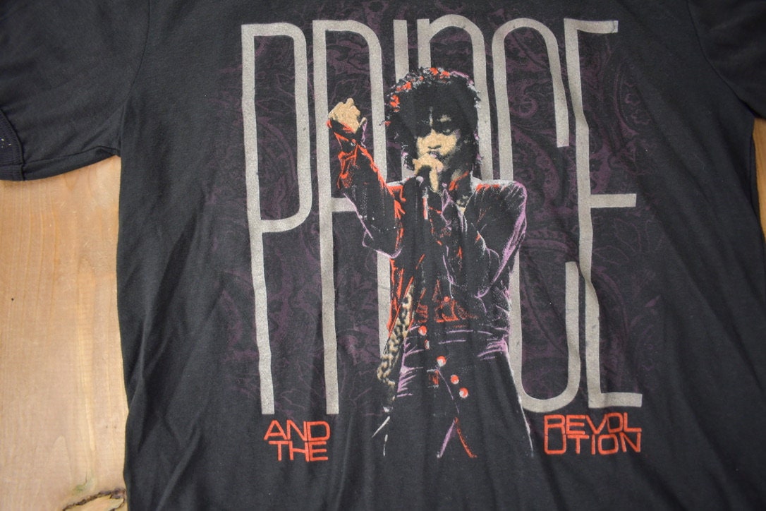 Vintage 1980s Prince And the Revolution Graphic Ringer Band Tee Made in Canada