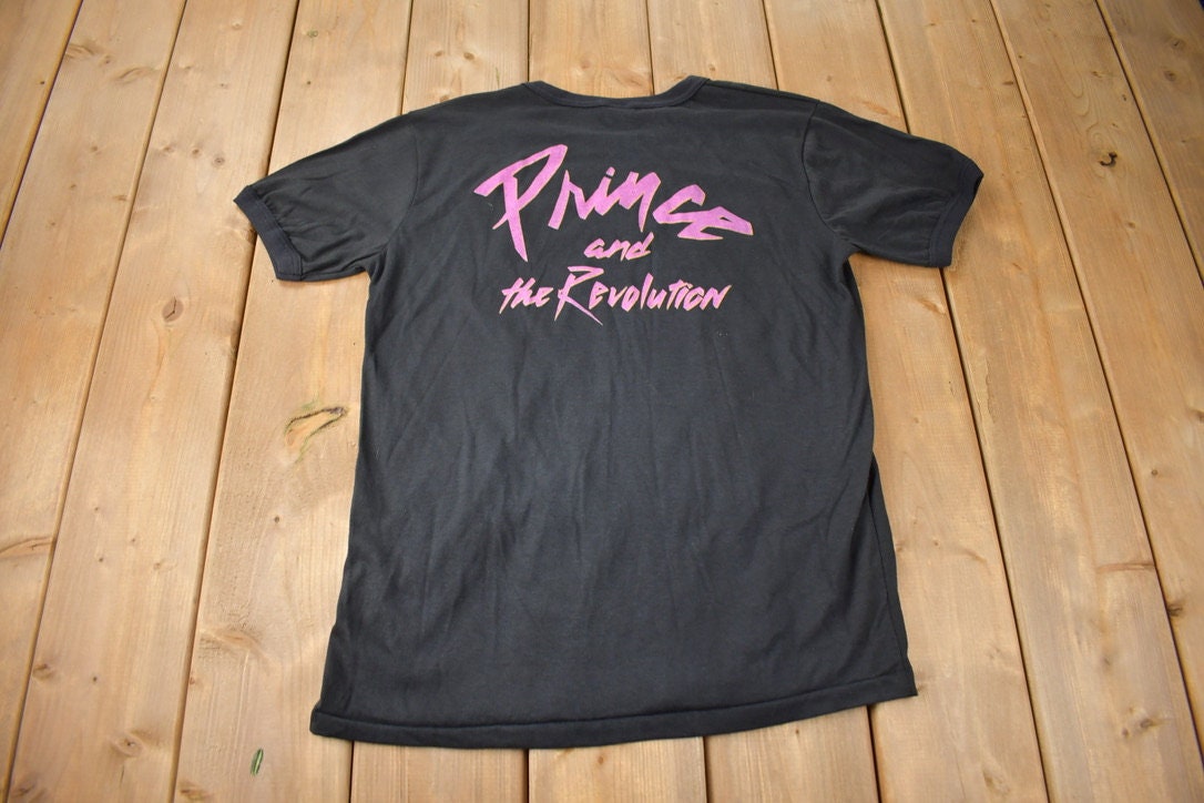 Vintage 1980s Prince And the Revolution Graphic Ringer Band Tee Made in Canada