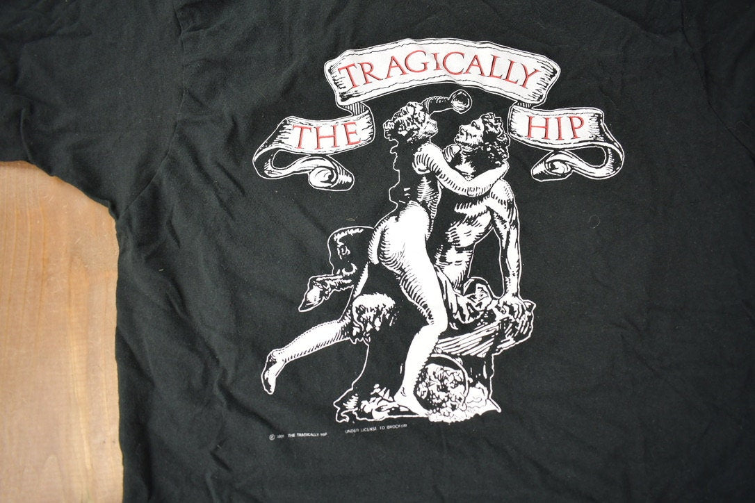 Vintage 1991 Deadstock The Tragically Hip World Tour Single Stitch Band Tee Made In Canada