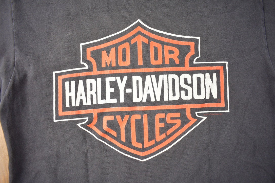 Vintage 1991 Kingston Harley Davidson Ontario Canada Single Stitch Graphic T-Shirt Made In USA