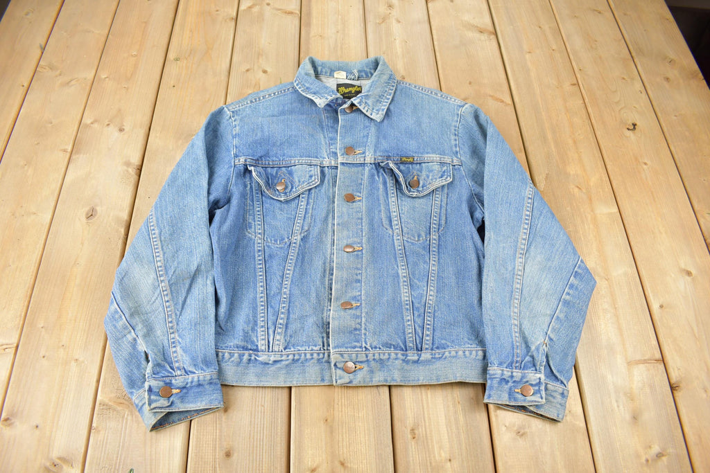 Vintage 1980s Wrangler Light Wash Jean Jacket Size 42