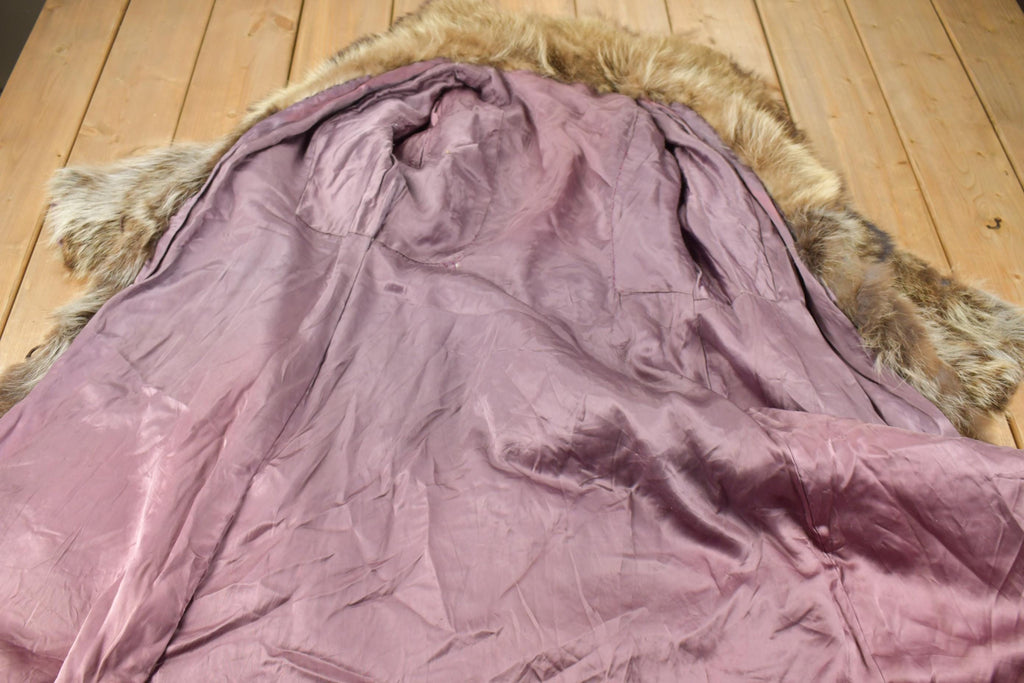 Vintage 1970s Brown Racoon Fur Coat