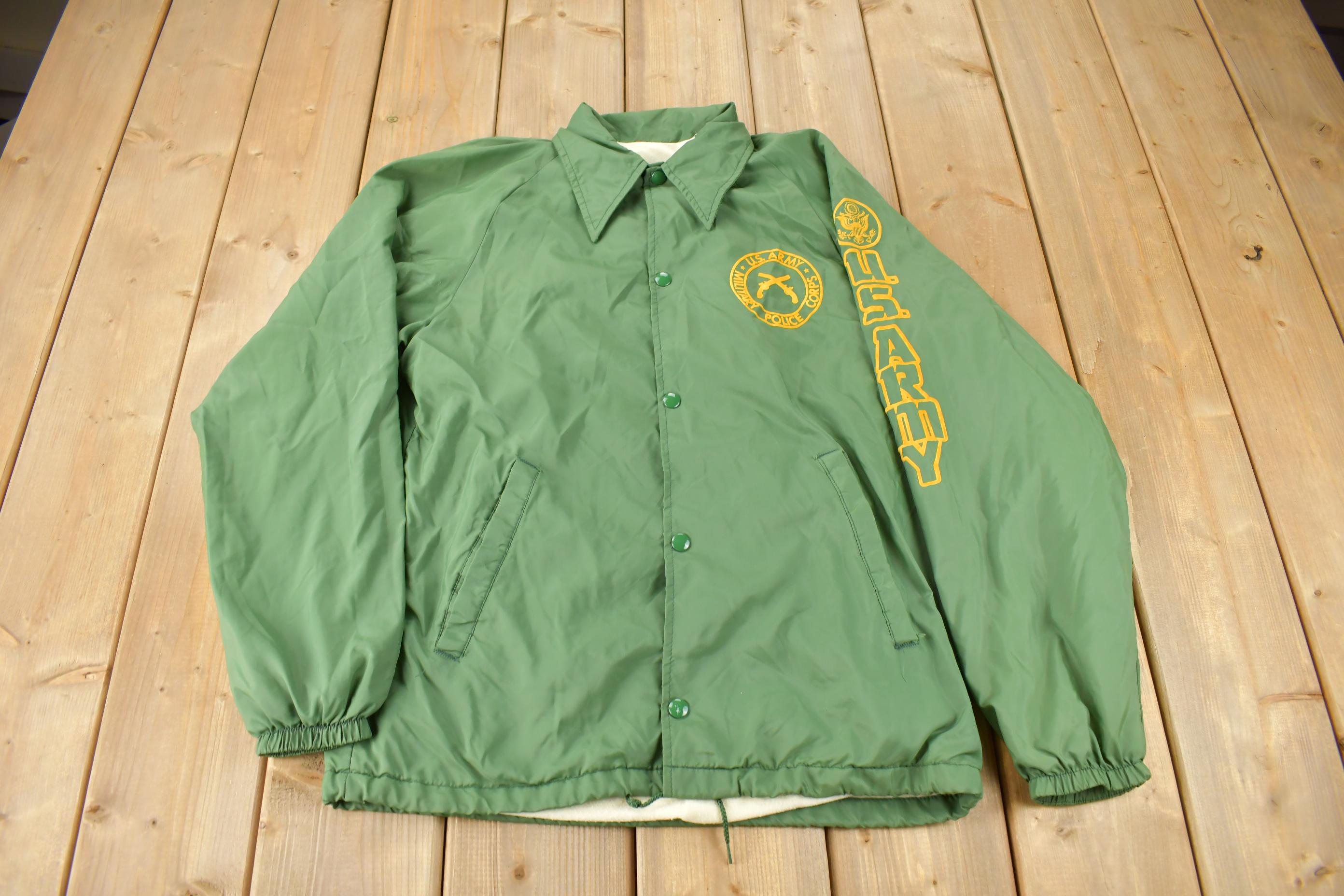 Vintage 1970s US Army Snap Button Artex Windbreaker Jacket S