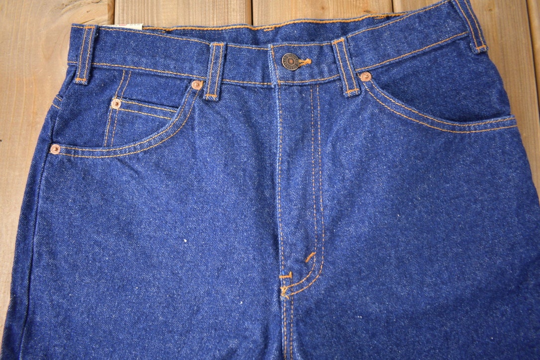 Vintage 1970s Deadstock Levi's 619 Orange Tab Jeans Size 32 x 32 Made In Canada NWT