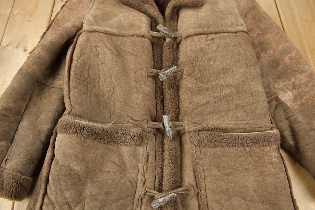Vintage 1970s Sherpa Lined Shearling Leather Jacket