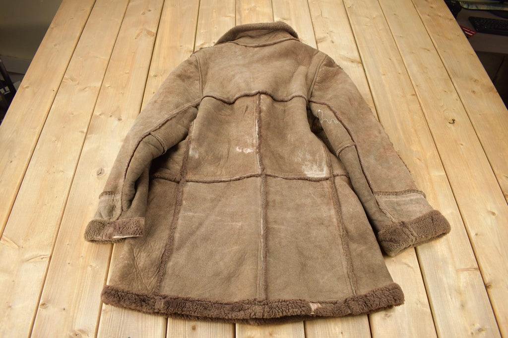 Vintage 1970s Sherpa Lined Shearling Leather Jacket