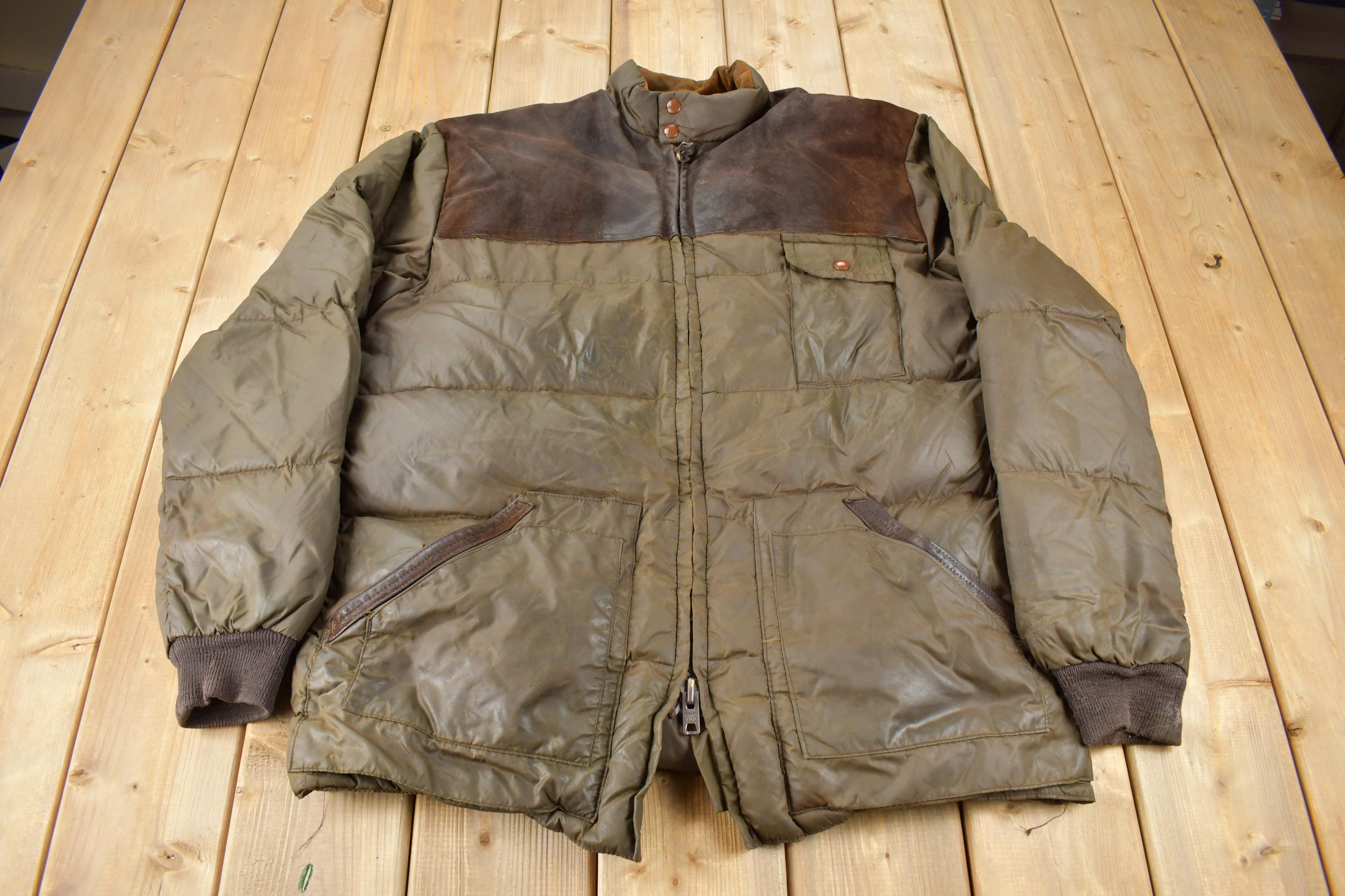 Vintage 1970s Woods Arctic Brand Down Fill Hunting Jacket Made In Canada