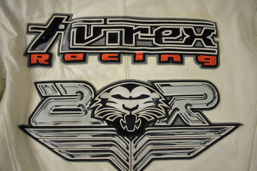 Vintage 1990s Avirex Racing Leather Varsity Jacket