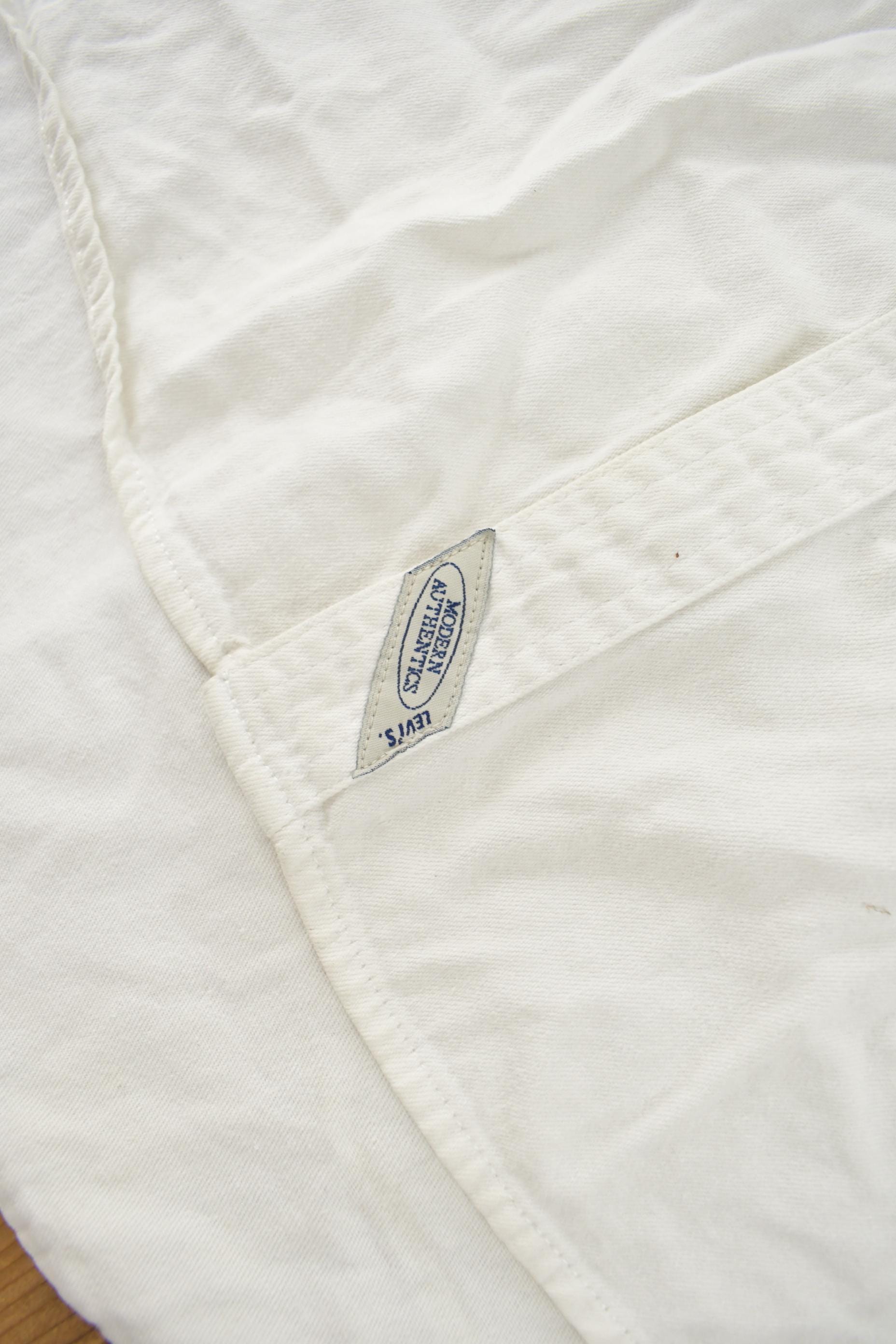 Vintage 1990s Levi's Red Tab White Button Up Flannel Shirt Size L