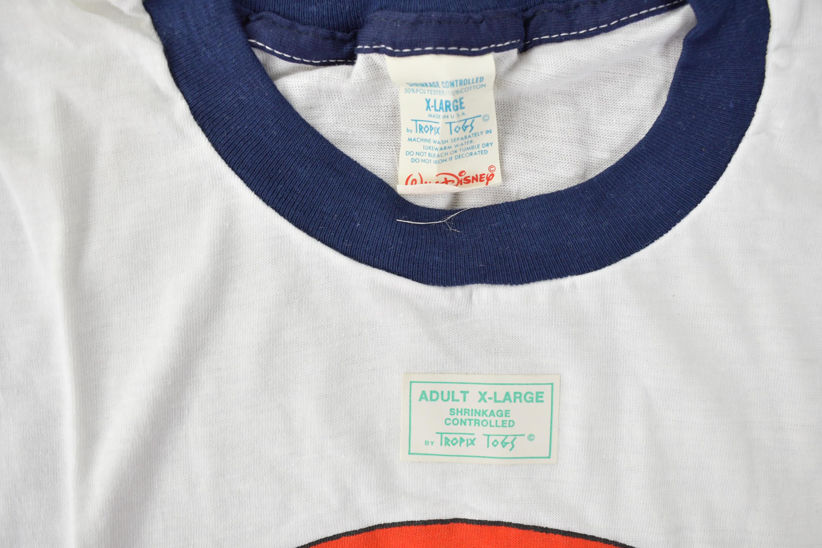 Vintage 1970s Deadstock Walt Disney Mickey Mouse Graphic Ringer T-Shirt