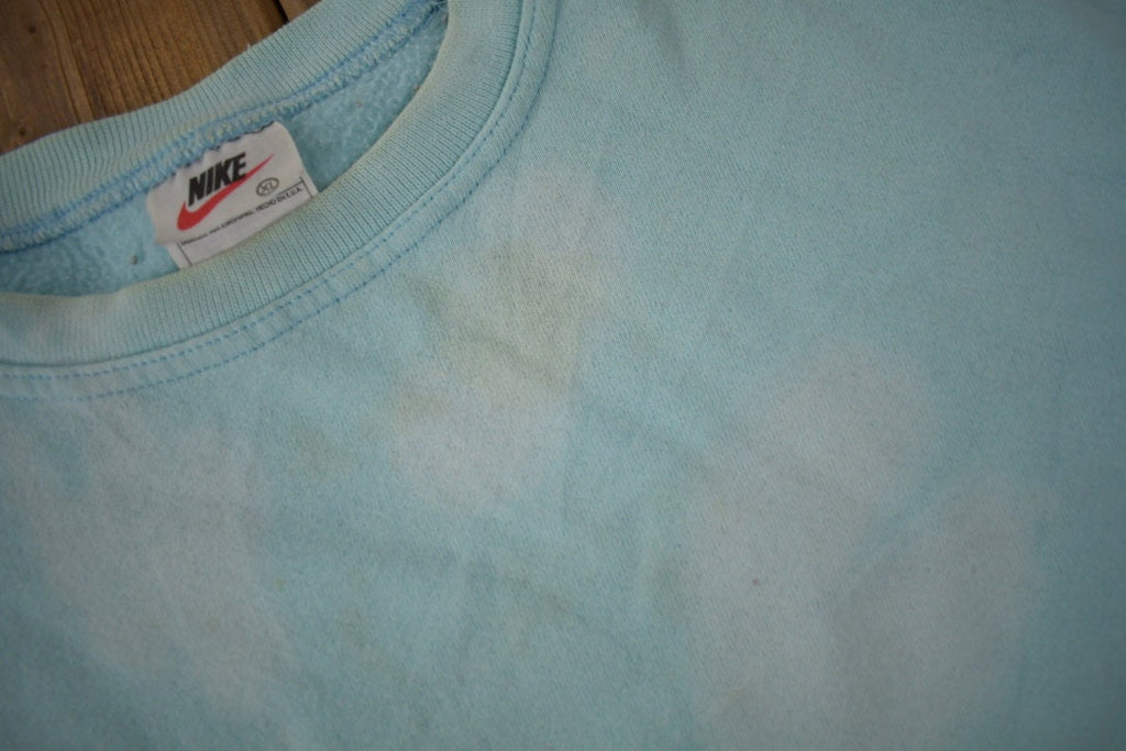 Vintage 1990s Nike Embroidered Mini Swoosh Tie Dye Crewneck Sweatshirt Made in USA