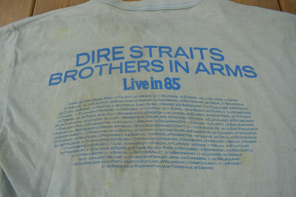 Vintage 1985 Dire Straits Brothers In Arms Tour Band T-shirt