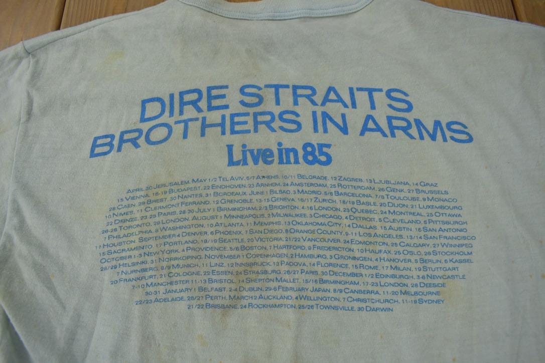 Vintage 1985 Dire Straits Brothers In Arms Tour Band T-shirt
