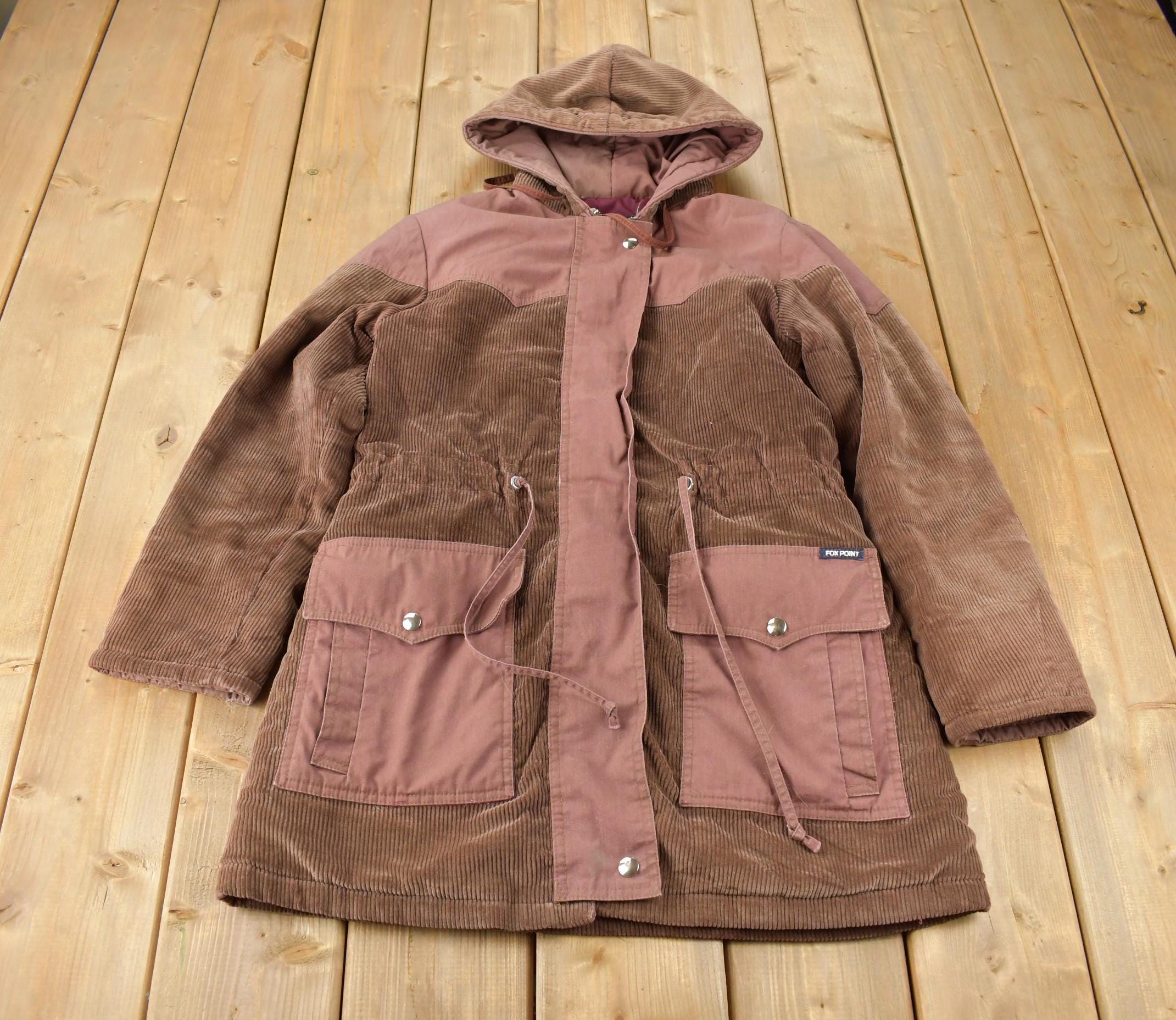 Vintage 1970s Fox Point Corduroy Women's Long Coat Made In USA Size 10
