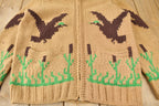 Vintage 1940s Hand-Knit Duck Hunting Cowichan Sweater