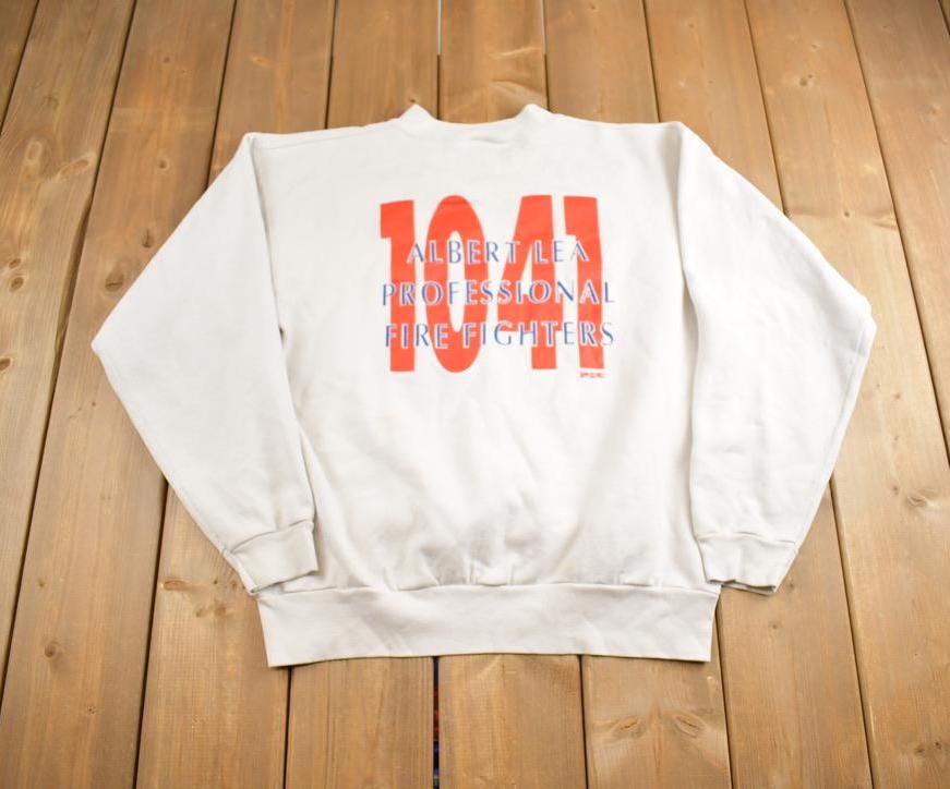 Vintage 1990s 1041 Albert Lea Fire Fighters Souvenir Travel Crewneck Sweatshirt Made In USA
