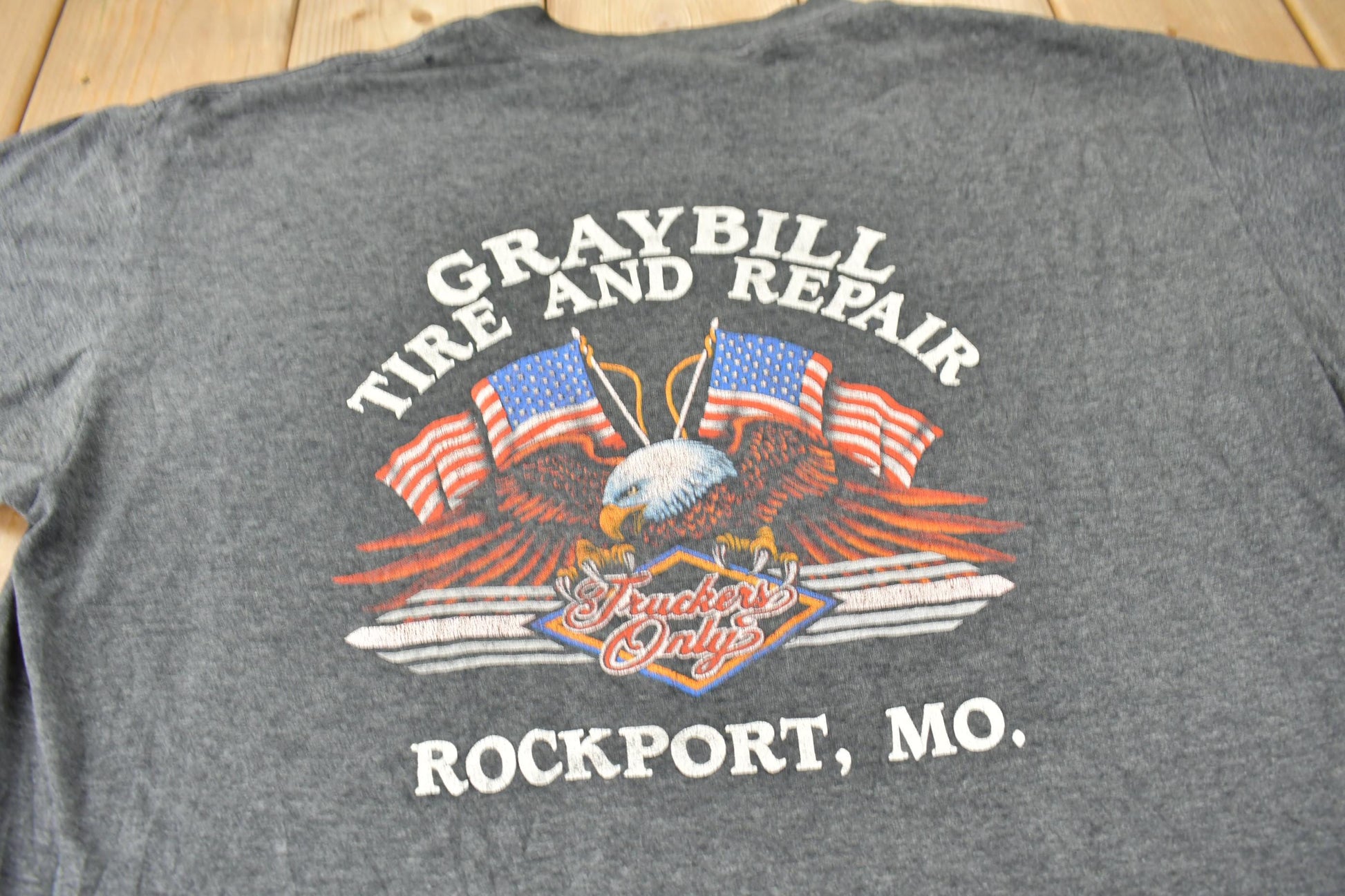 Vintage 1980s Rockport MO Peterbilt Single Stitch 3D Emblem T-Shirt Made In USA Size XL