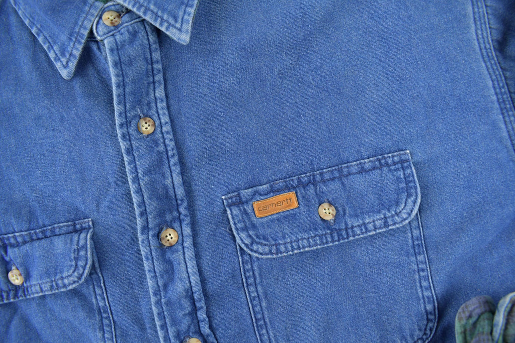 Vintage 1980s Plaid Lined Carhartt Rugged Outdoors Button Up Shirt