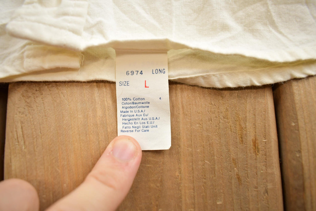 Vintage 1980s Woolrich Blank White Button Up Shirt Made In USA