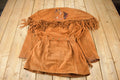 Vintage 1970s Embroidered Horse Fringe Leather Jacket