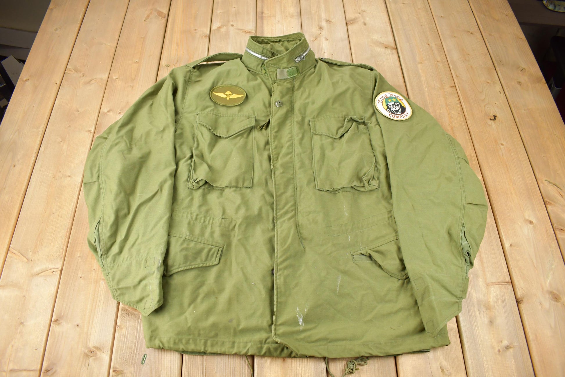 Vintage 1970 OG-107 US Military Mans Field Coat With Hood