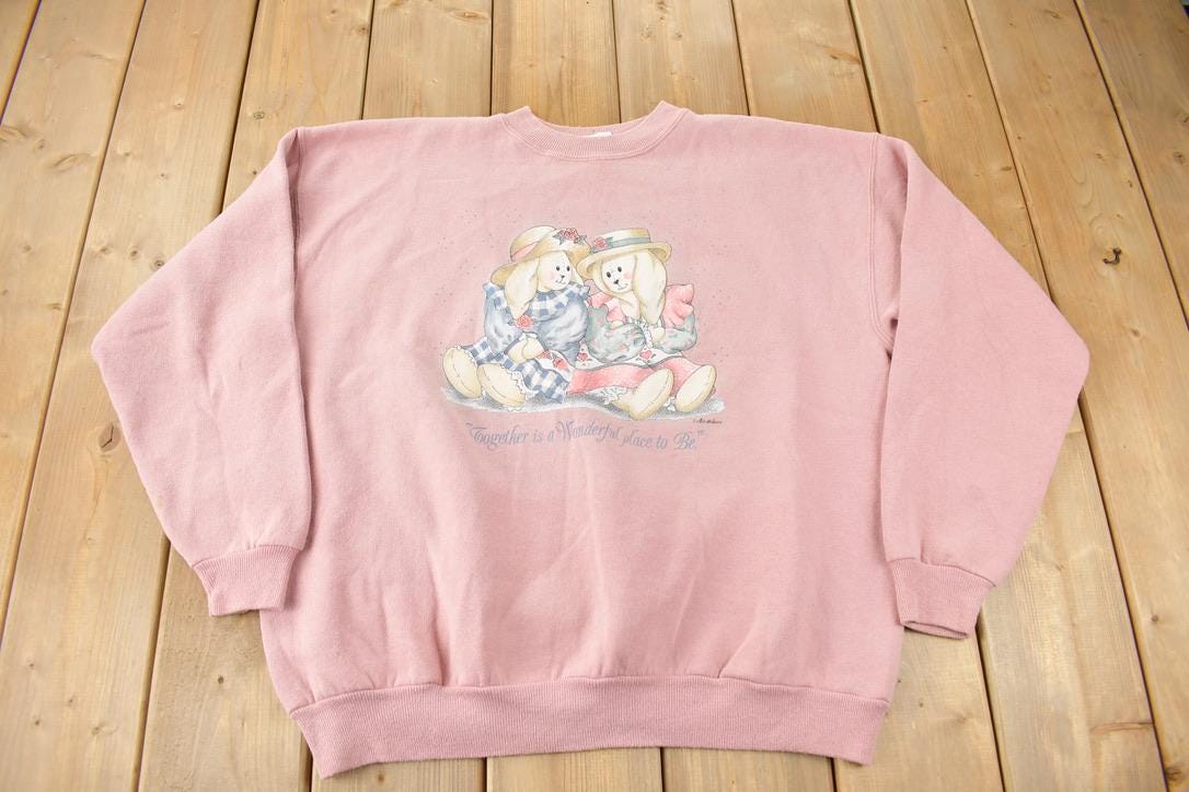 Vintage 1990s "Together Is A Wonderful Place To Be Cute Grandma Style Crewneck Sweater