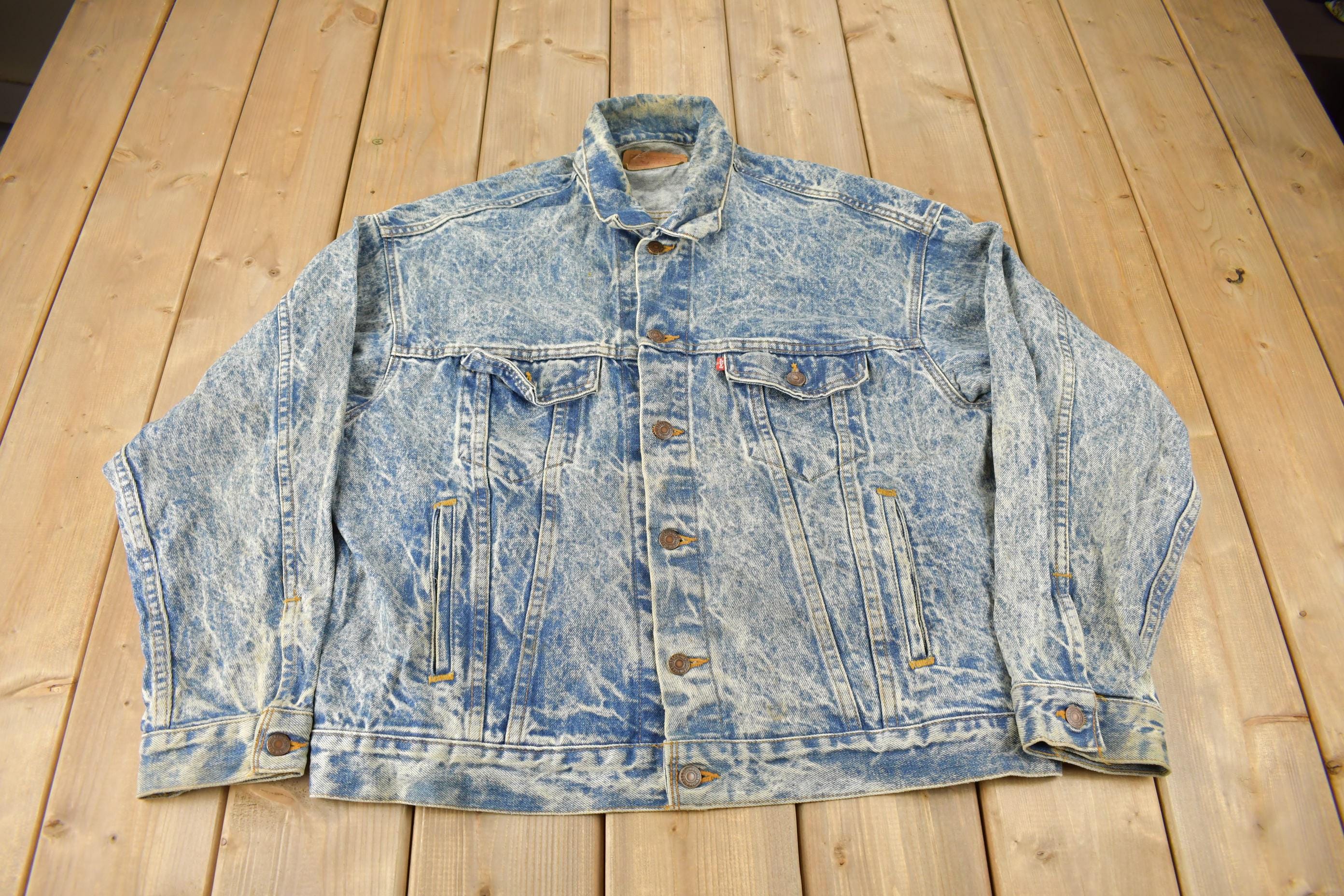 Vintage 1970s Levi's Acid Wash Type 3 Jean Jacket Made In USA Size XL