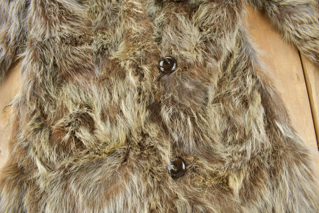 Vintage 1970s Brown Racoon Fur Coat