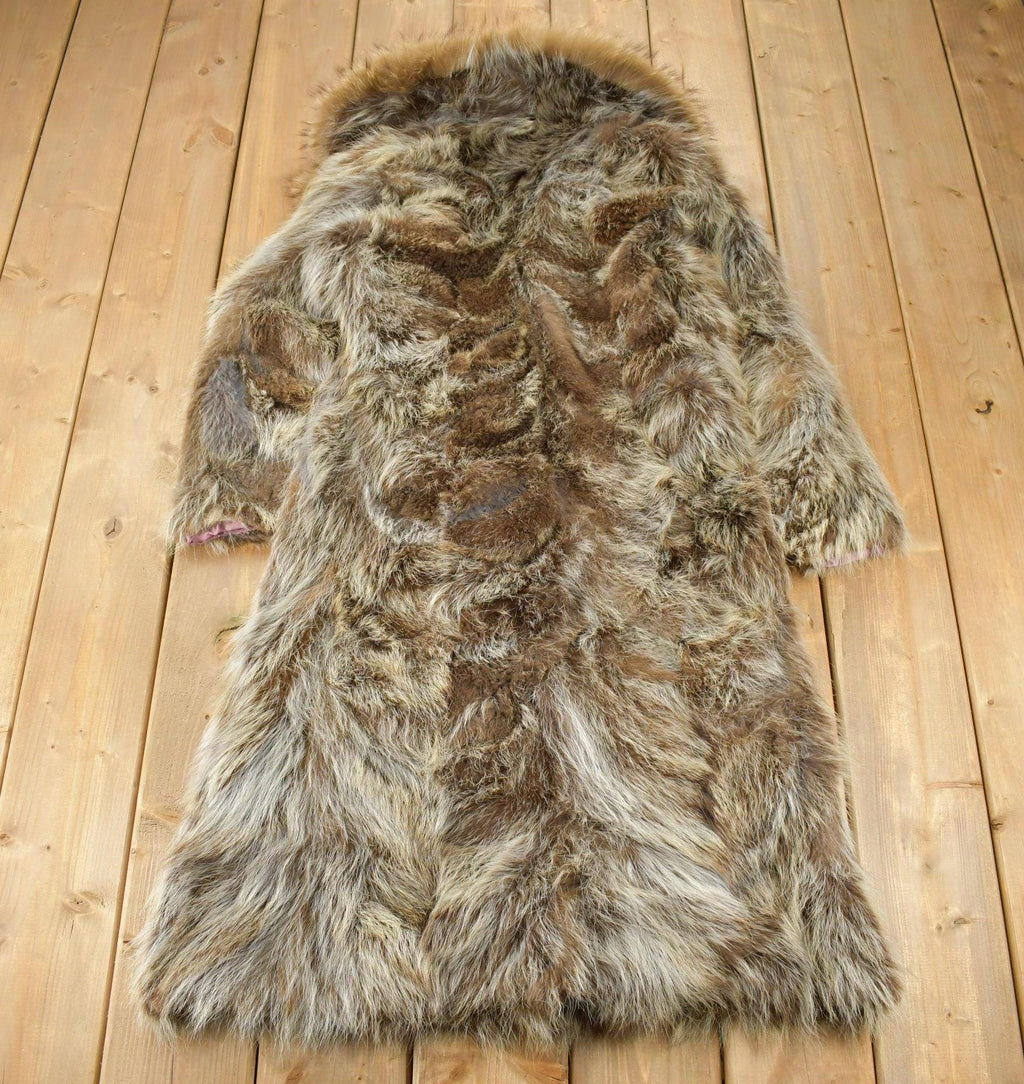 Vintage 1970s Brown Racoon Fur Coat