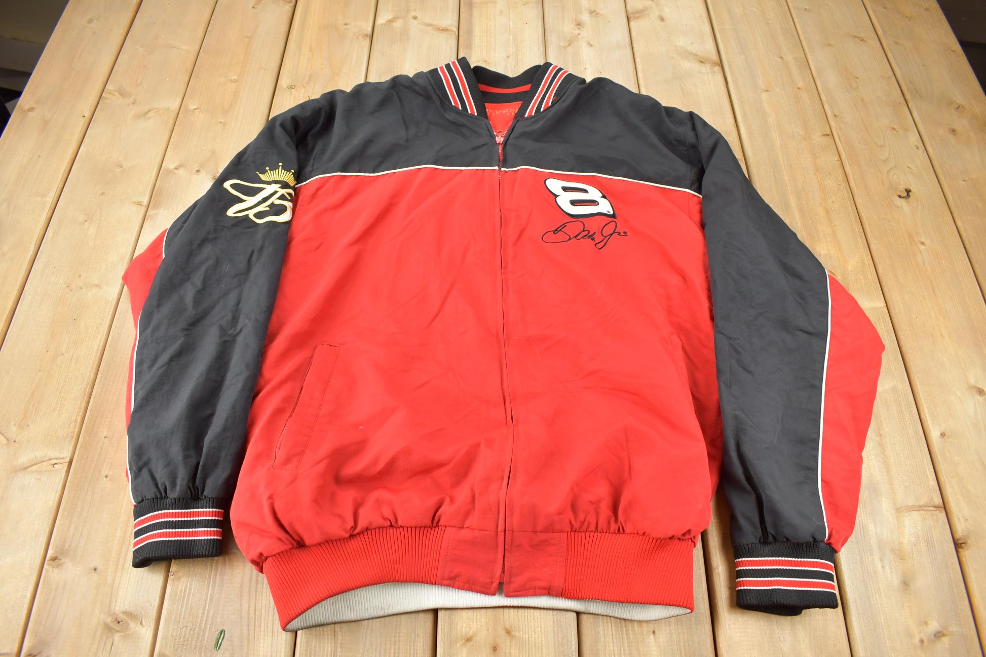 Vintage 1990s Dale Earnhardt Embroidered Reversible NASCAR Jacket