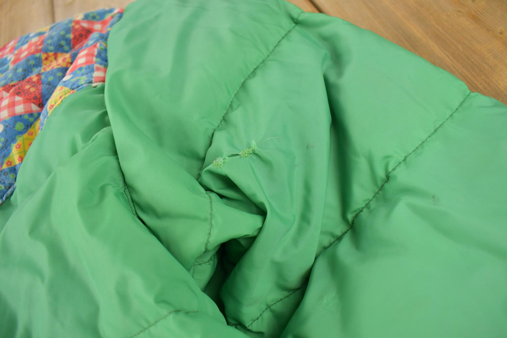 Vintage 1970s Frostline Patchwork Pattern Goose Down Puffer Jacket