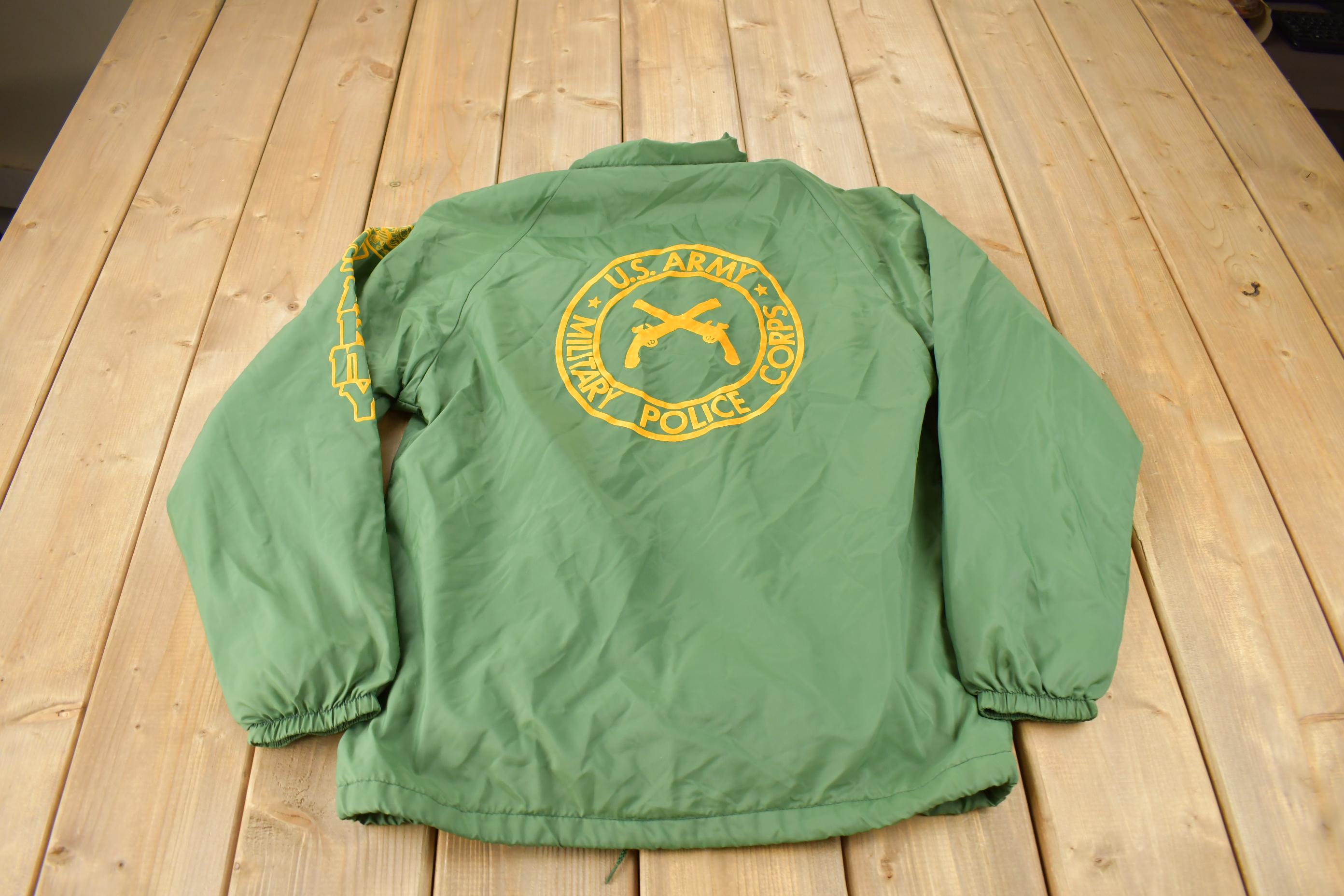 Vintage 1970s US Army Snap Button Artex Windbreaker Jacket S