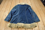 Vintage 1970s Fur Collar Suede Snap Button Women's Jacket